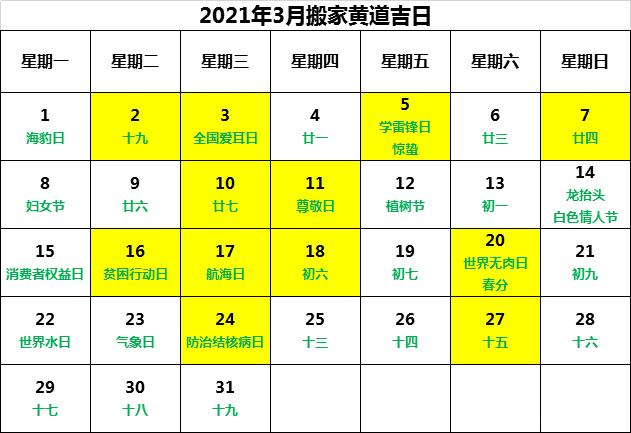 2021年8月搬家黄道吉日图片