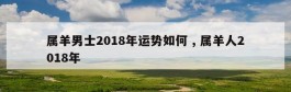 属羊男士2018年运势如何 , 属羊人2018年