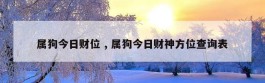 属狗今日财位 , 属狗今日财神方位查询表