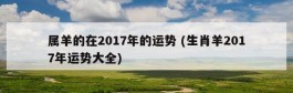 属羊的在2017年的运势 (生肖羊2017年运势大全)