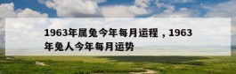 1963年属兔今年每月运程 , 1963年兔人今年每月运势